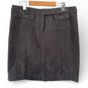 Della Spiga Corduroy Skirt Lined Grey Women’s Size 12 Made in Italy